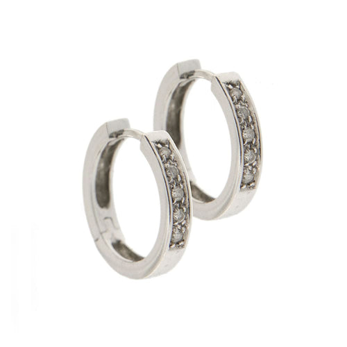 Boucles d'oreilles Boucles d'oreilles créoles avec diamants 58 Facettes 13347