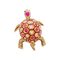 Broche Broche vintage, "Tortue", or jaune, émail, rubis. 58 Facettes 34164