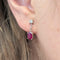 Boucles d'oreilles Boucles d'oreilles or blanc diamants et rubis 58 Facettes 28011