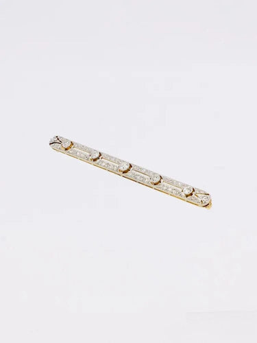 Broche Broche barrette Belle Epoque en or et diamants Old European Cut 58 Facettes J79