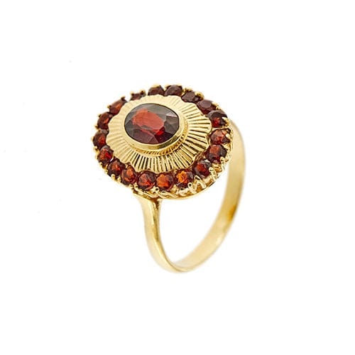 Bague avec grenats