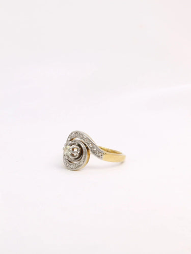 Bague 50 Bague tourbillon or platine diamants taille ancienne 0,15 ct 58 Facettes J321