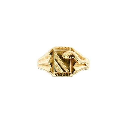 Bague Bague chevalier en or jaune avec serpent 58 Facettes 29398