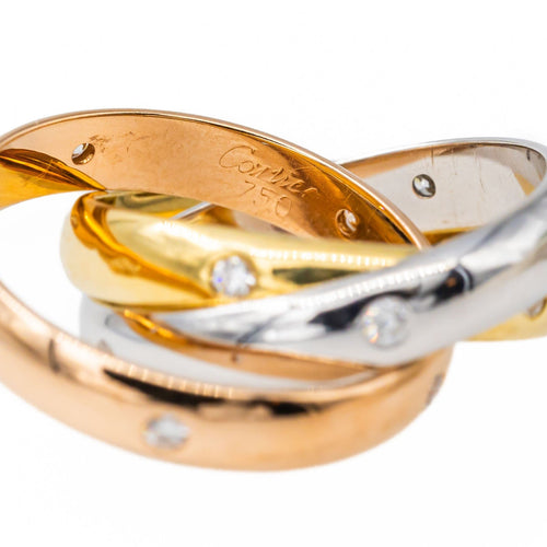 Bague 49 Cartier Bague Alliance Trinity Star Or rose Diamant 58 Facettes 3377194CN