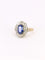 Bague 50 Bague marguerite ancienne or rose saphir coussin diamants 58 Facettes 1040.9