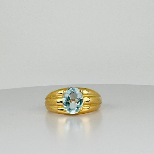 Bague Bague vintage avec aigue-marine ovale 58 Facettes 2505004
