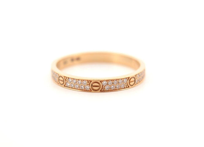 Bague 53 bague CARTIER love pm crb4218000 pavee diamant 0.19ct t53 or 18k 58 Facettes 270290
