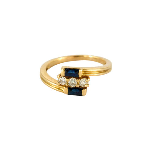 Bague 51 Bague saphirs et diamants brillants or jaune 58 Facettes 2086217