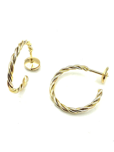 Boucles d'oreilles CARTIER. Collection "Trinity", créoles 3 ors torsadées 58 Facettes