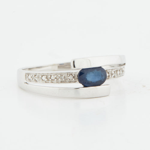 Bague 59 Bague Or Blanc - Saphir et Diamants 58 Facettes RÉF 1027/14