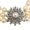 Collier Collier de perles en or blanc à 3 rangs des années 1950 58 Facettes Q211B