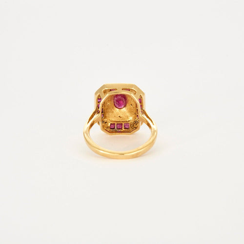 Bague 51 Bague Octogonale en or jaune, rubis, diamants 58 Facettes 1