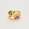Bague 52 Bague or jaune toi et moi améthyste et péridot 58 Facettes