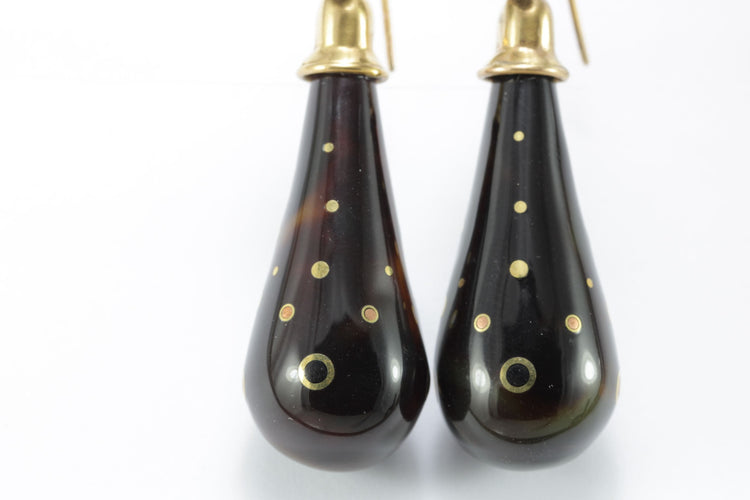 Boucles d'oreilles Antique Tortoiseshell Piquè Gold Earrings 58 Facettes 3286