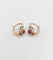 Boucles d'oreilles Dormeuses marguerite antique or rose pierre rouge et diamants 58 Facettes A00730