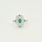 Bague 53 Bague style Art Déco émeraudes diamants 58 Facettes