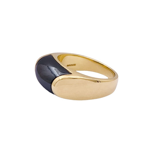 Bague 51 Bague Bulgari, "Tronchetto", or jaune et hématite. 58 Facettes 35004