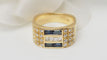 Bague 54.5 Bague en or jaune, diamants et saphirs 58 Facettes 32502