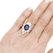 Bague 51.5 Bague navette or blanc, saphir et diamants 58 Facettes 34508