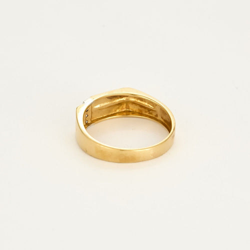 Bague 63 Bague chevalière en or jaune et diamants 58 Facettes SEN2328