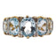 Bague 56 Bague jarretière vintage or jaune 18k topazes et diamants (circa 1980) 58 Facettes A05994