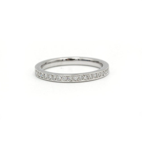 Bague 52 Demi-alliance - platine et diamants 58 Facettes 1158