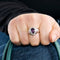 Bague 53 Bague jonc poire en or blanc 14K, Améthyste et diamants 58 Facettes