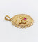 Pendentif Pendentif médaille d'amour or rose, angelots articulés "Il Bat Pour Toi" et rubis synthétique 58 Facettes A05878