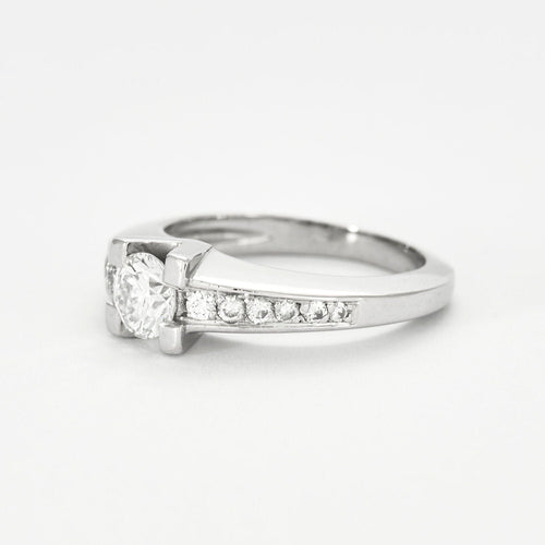 Bague Bague en platine avec diamants 58 Facettes 240233
