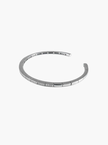 Bracelet Bracelet Jonc Or Blanc Diamants 58 Facettes