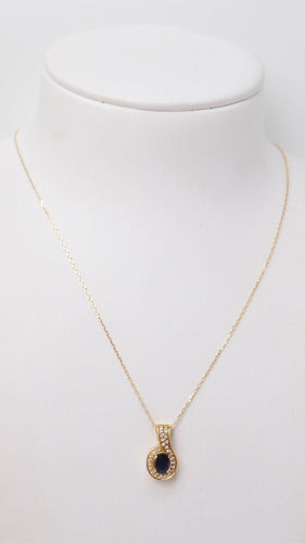 Collier Collier en or jaune, saphir et diamants 58 Facettes 19704