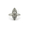 Bague 57 Bague en forme de navette en diamant de taille européenne ancienne en platine édouardienne 58 Facettes
