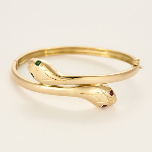 Bracelet Bracelet "Serpent" en or jaune, rubis et émeraudes 58 Facettes BIA1213