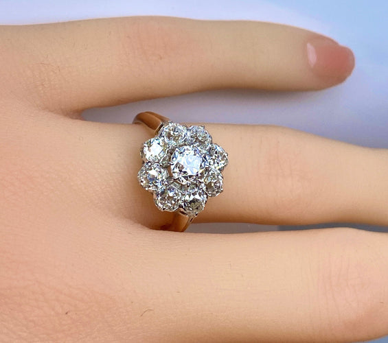 Bague 52 Bague marguerite or blanc, or rose et diamants 58 Facettes AB658