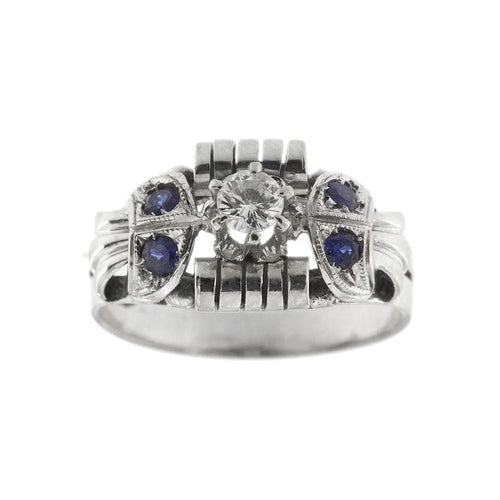 Bague 53 Bague avec saphirs et diamants 58 Facettes 30533