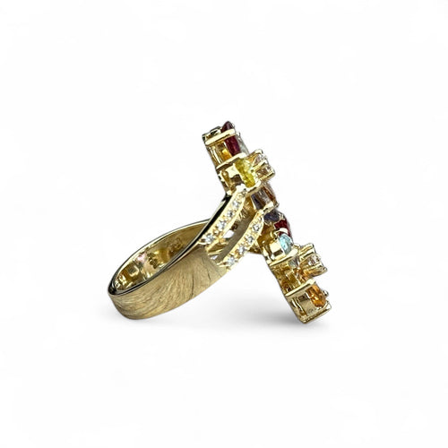 Bague 59 Bague fleurs pierres fines diamants 58 Facettes 237