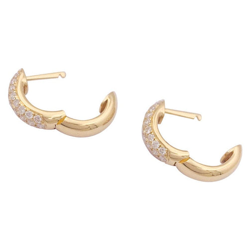 Boucles d'oreilles Créoles or jaune et diamants. 58 Facettes 33863