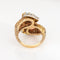 Bague 47 Bague en or jaune vintage avec opale et diamant des années 60 Toi et Moi 58 Facettes G13973