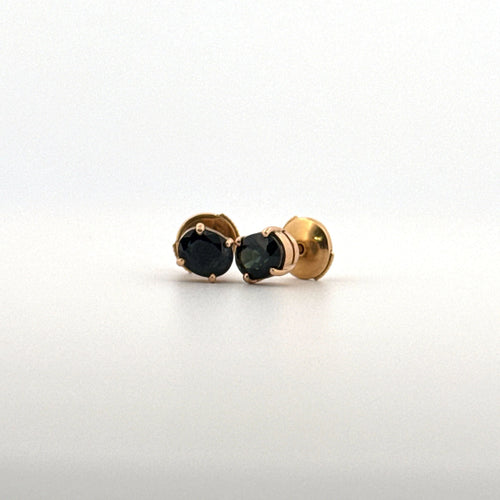 Boucles d'oreilles Puces d'oreilles Or Jaune & Saphirs 58 Facettes