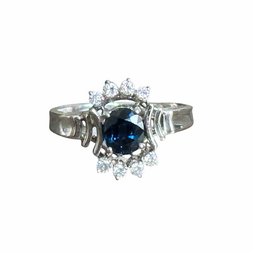 Bague 54 Bague Marguerite en or blanc, saphir 58 Facettes 147
