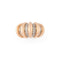 Bague Bague godronnée or rose, platine, diamants 58 Facettes 1