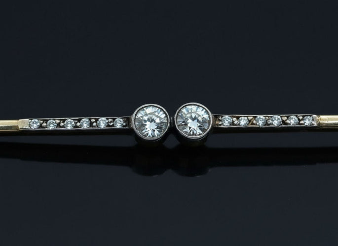 Broche Spilla a Barretta con Diamanti 58 Facettes