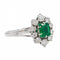 Bague 59 Bague Fleur Or blanc Emeraude 58 Facettes 3100389CN