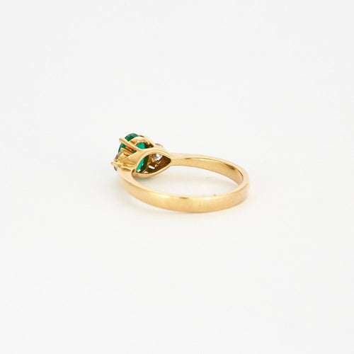 Bague Bague trilogie émeraude diamants or jaune 58 Facettes