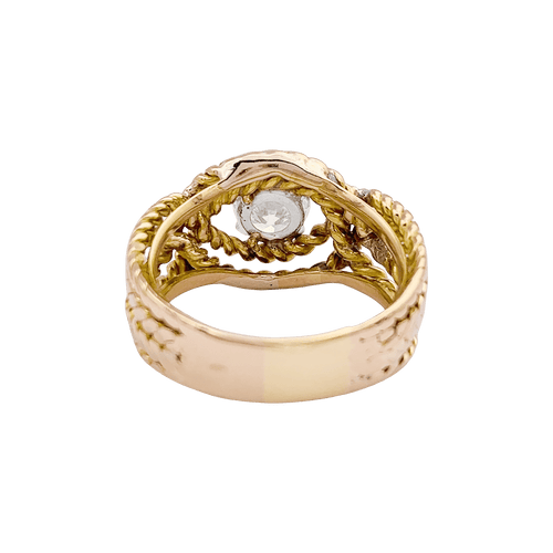 Bague 58 Bague fils d'or jaune et diamants. 58 Facettes 34510