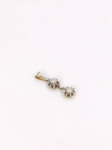 Pendentif Pendentif or blanc diamants taille brillant 0,20 ct 58 Facettes J413