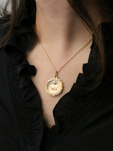 Pendentif AUGIS - Médaille Amour ronde 58 Facettes J487