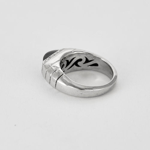 Bague 53 Bague jonc onyx et diamants 58 Facettes GU259