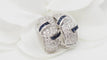 Boucles d'oreilles Boucles d'oreilles en or blanc, saphirs et diamants 58 Facettes 32747
