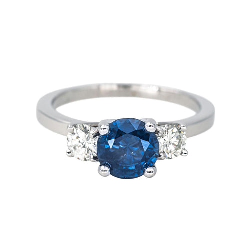 Bague 54 Bague Or blanc Saphir, Diamant 58 Facettes 4170179CN